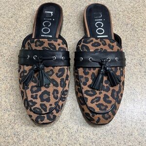 Nicole Animal Print Flat closed toe mule/slides